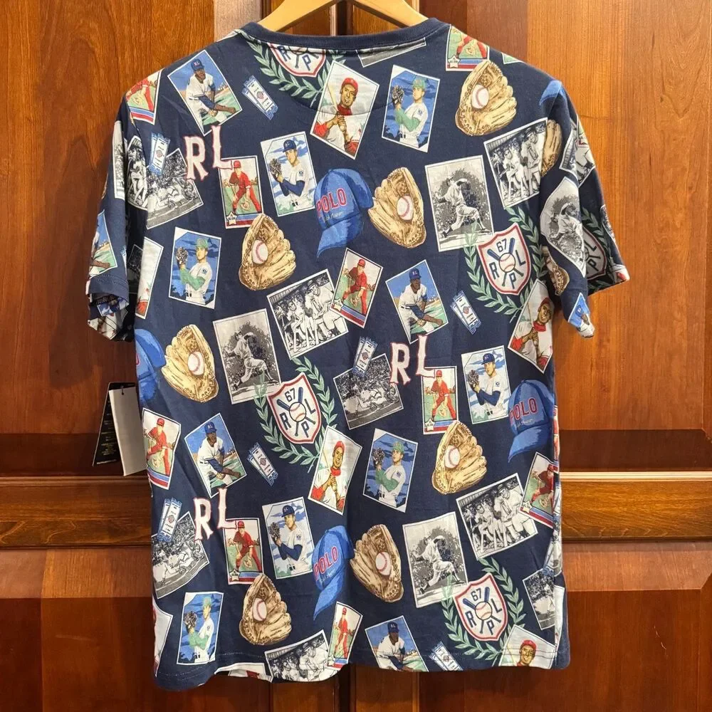 Polo Ralph Lauren Boys Baseball Print Cotton Graphic Jersey Tee XL (18-20) NWT